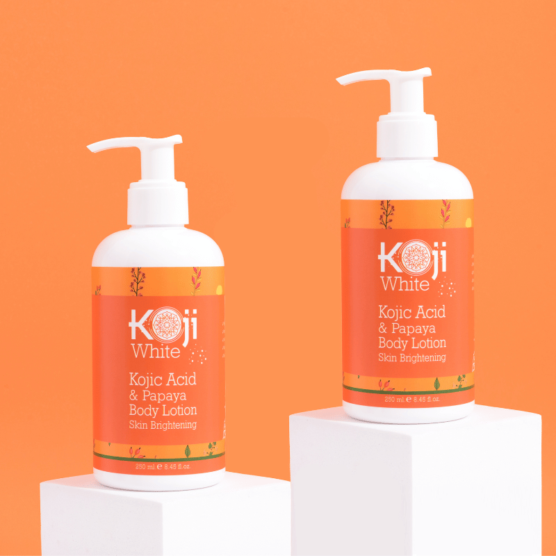 Lotion pour le corps éclaircissante à l'acide kojique et à la papaye, 2 bouteilles