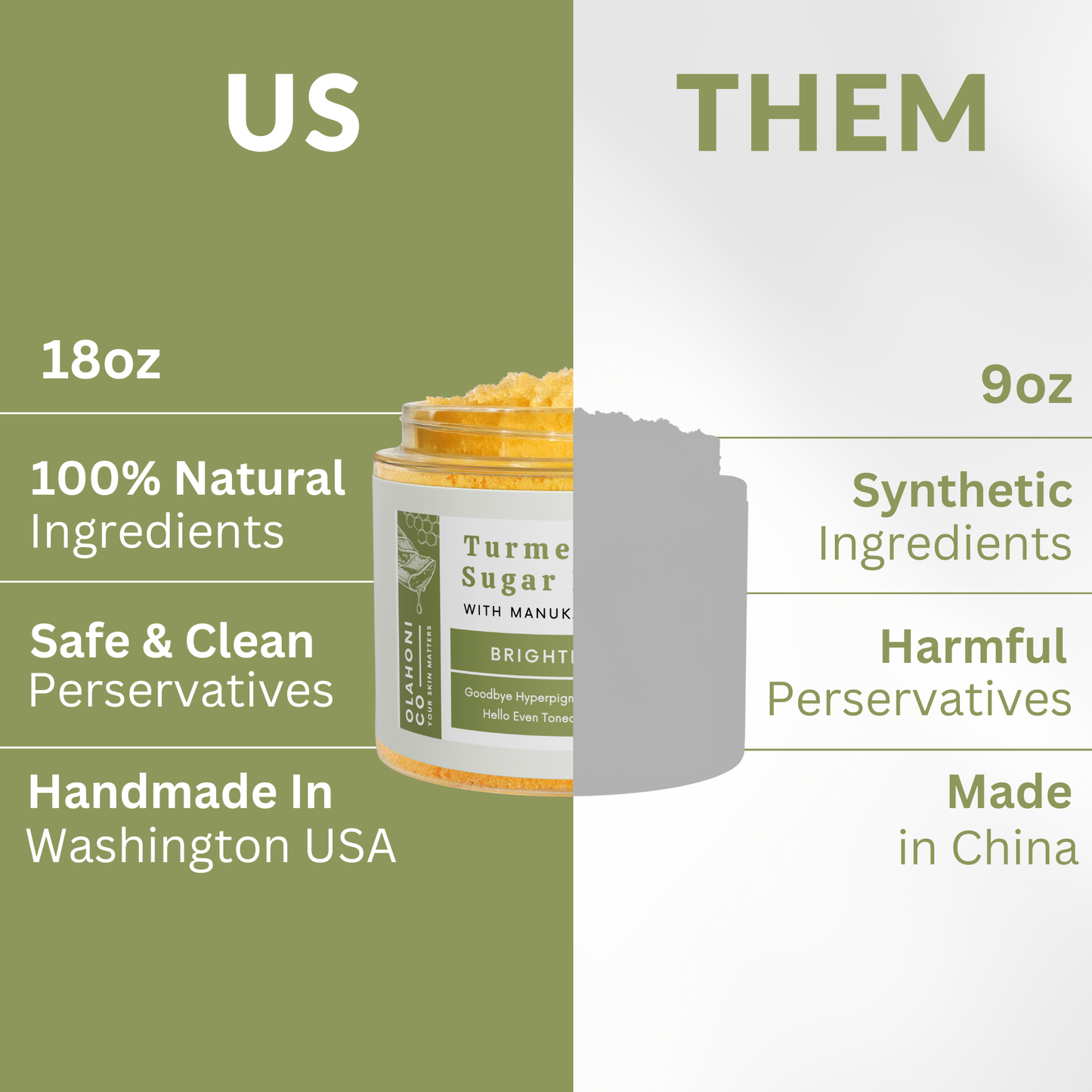 Gommage corporel au sucre curcuma et l’acide kojic 510 g