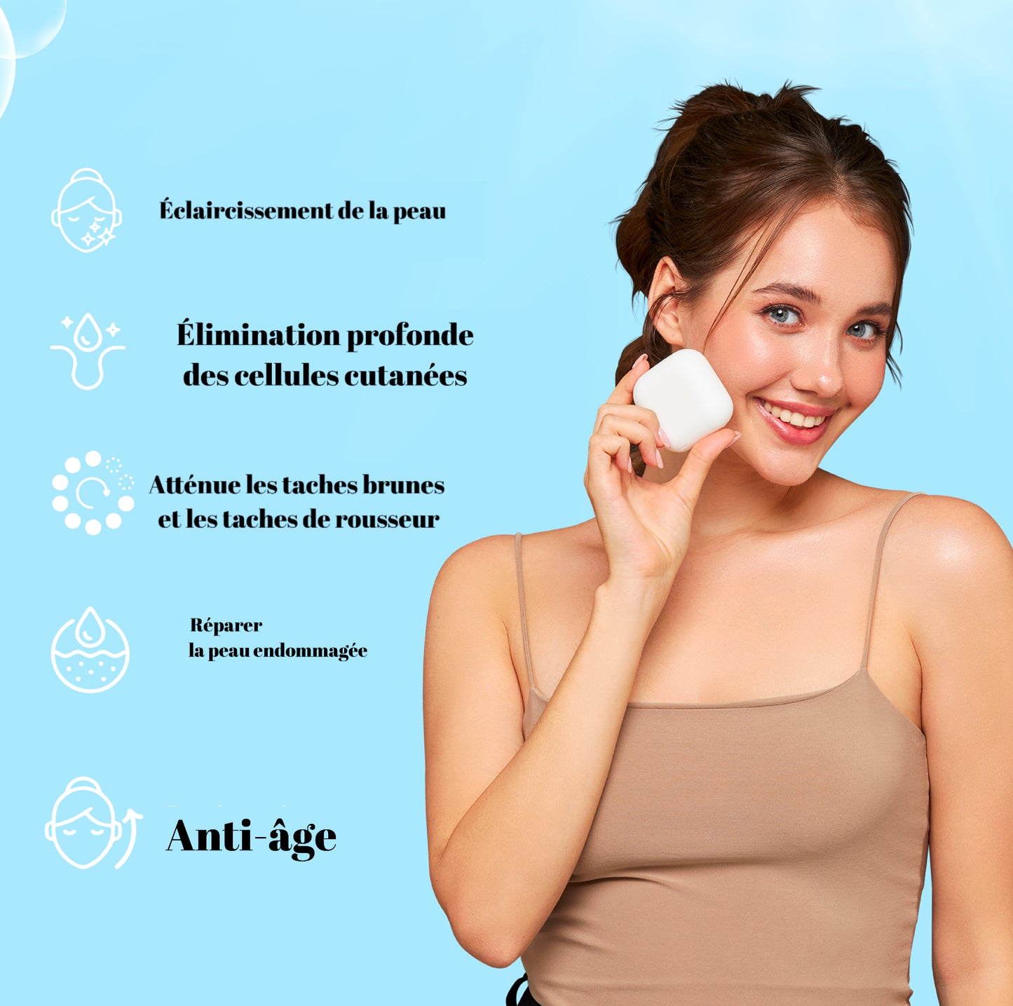 Savon pour la peau à l'acide kojique et au glutathion