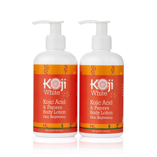 Lotion pour le corps éclaircissante à l'acide kojique et à la papaye, 2 bouteilles