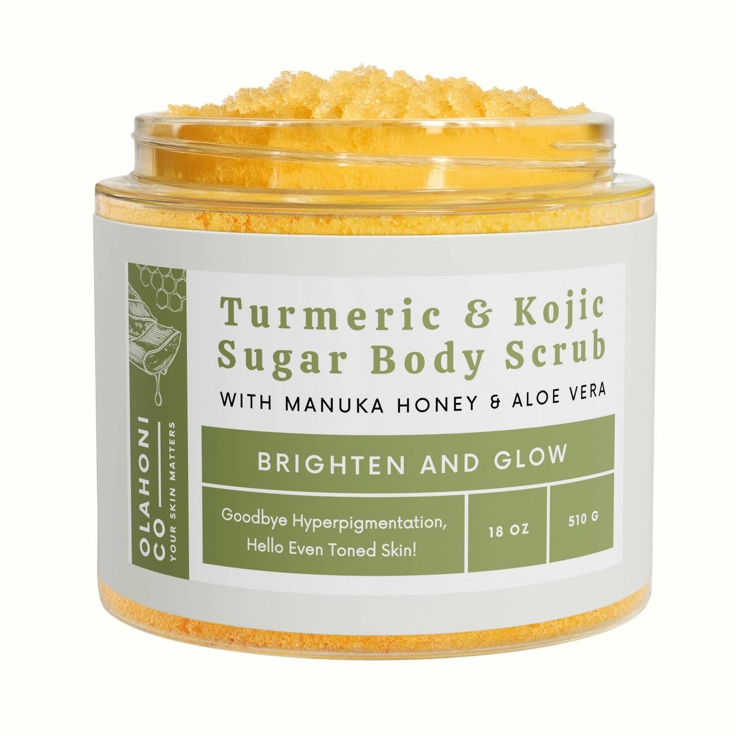 Gommage corporel au sucre curcuma  et  l’acide kojic   510 g