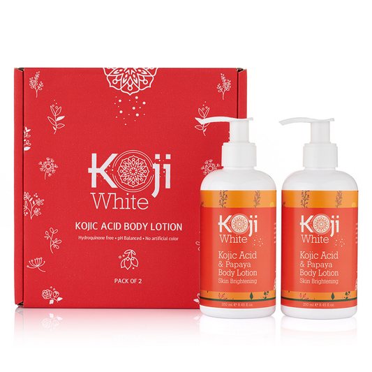 Lotion pour le corps éclaircissante à l'acide kojique et à la papaye, 2 bouteilles